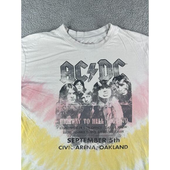AC/DC Highway To Hell Shirt Mens Large Tie Dye Band Tee Retro 80s Rock N Roll - Picture 3 of 11